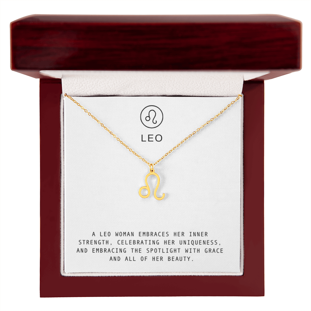 LEO WOMAN ZODIAC NECKLACE WITH MESSAGE CARD