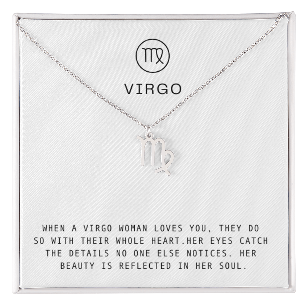 VIRGO WOMAN ZODIAC NECKLACE WITH MESSAGE CARD