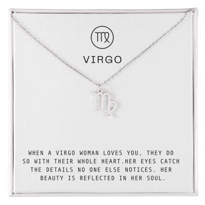 VIRGO WOMAN ZODIAC NECKLACE WITH MESSAGE CARD