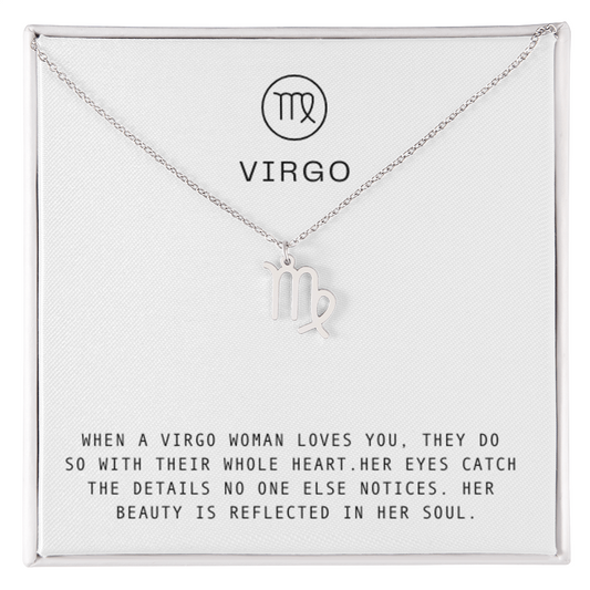 VIRGO WOMAN ZODIAC NECKLACE WITH MESSAGE CARD