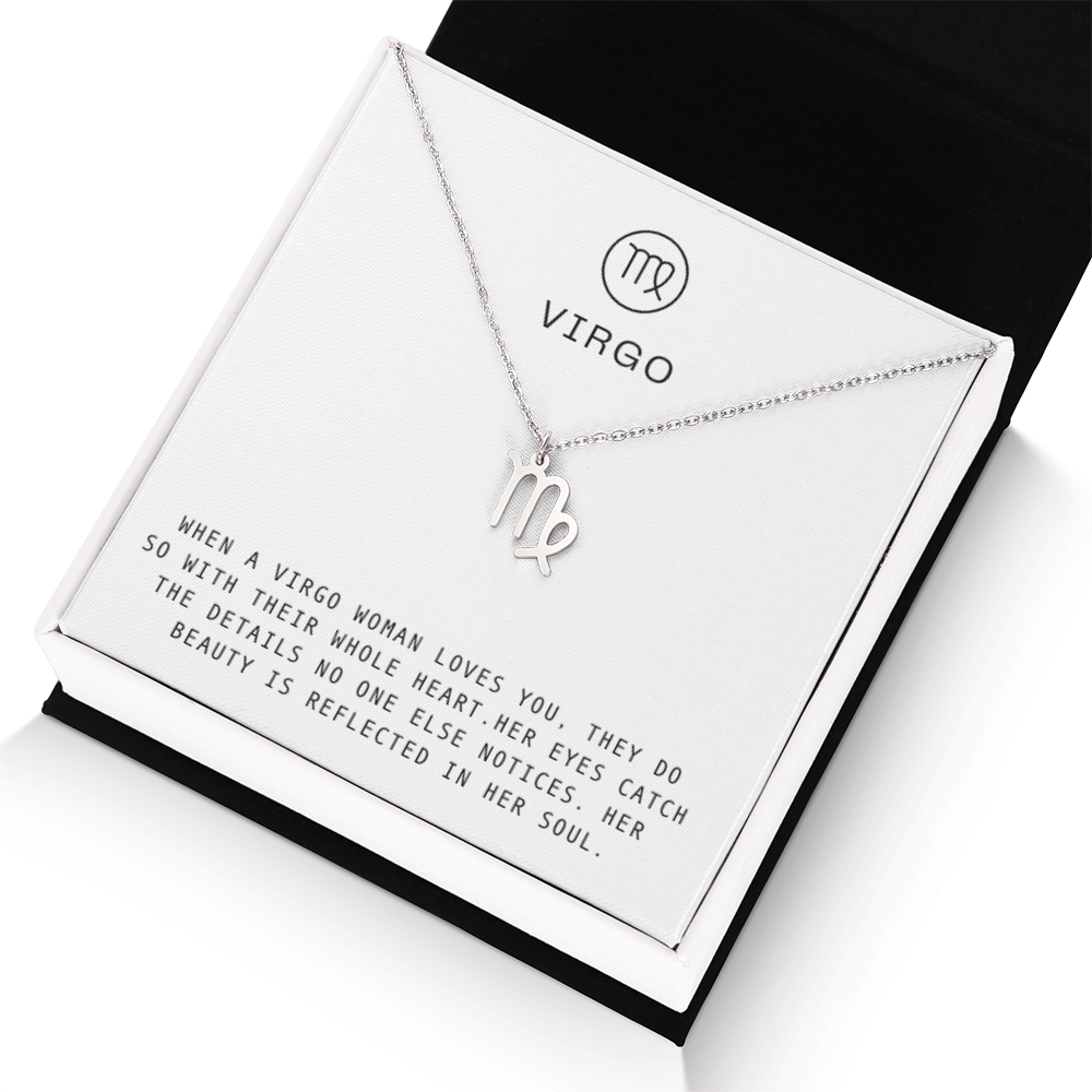 VIRGO WOMAN ZODIAC NECKLACE WITH MESSAGE CARD