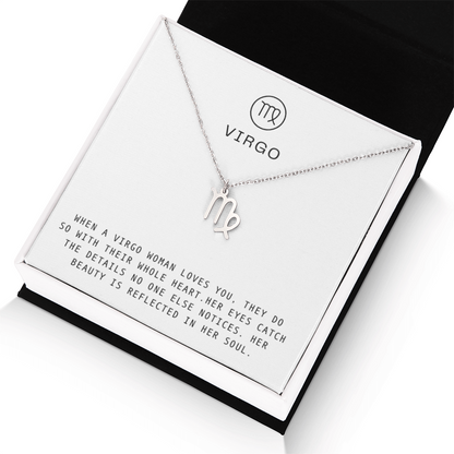VIRGO WOMAN ZODIAC NECKLACE WITH MESSAGE CARD