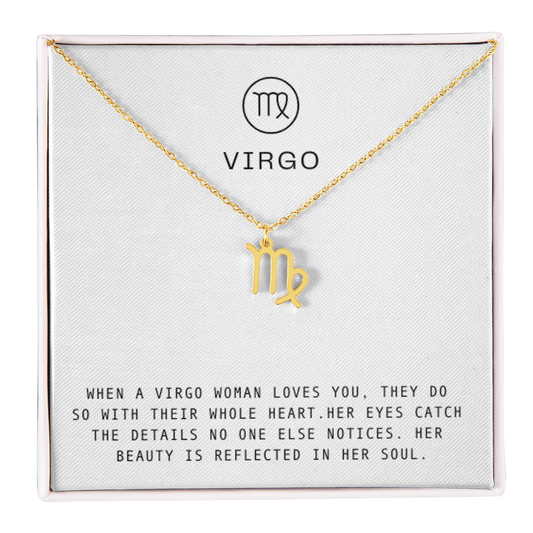 VIRGO WOMAN ZODIAC NECKLACE WITH MESSAGE CARD