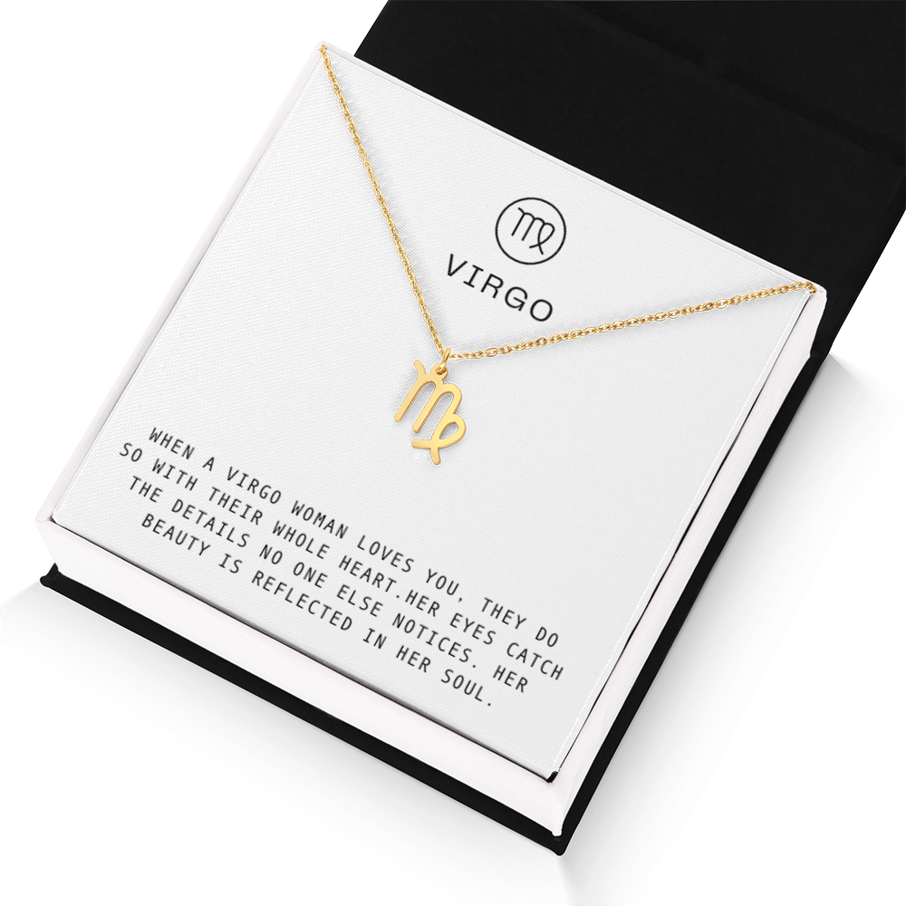 VIRGO WOMAN ZODIAC NECKLACE WITH MESSAGE CARD