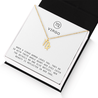 VIRGO WOMAN ZODIAC NECKLACE WITH MESSAGE CARD