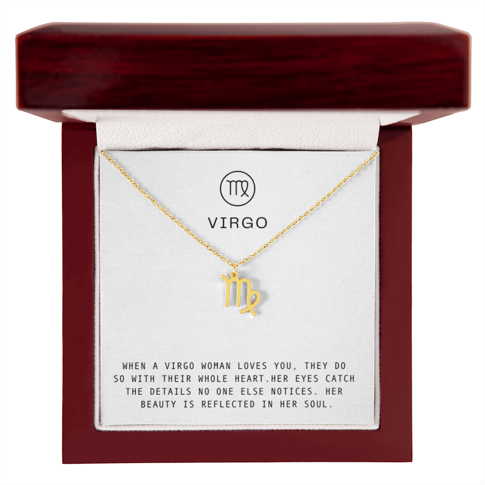 VIRGO WOMAN ZODIAC NECKLACE WITH MESSAGE CARD