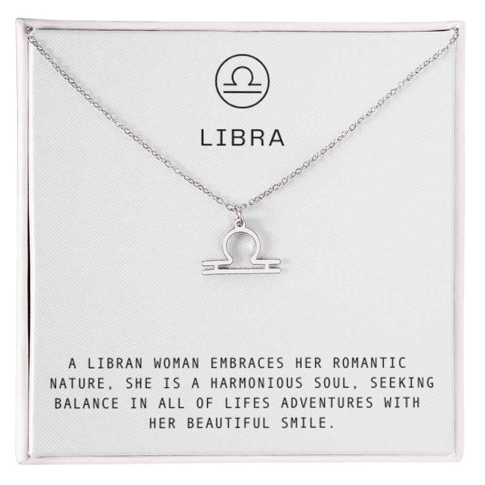 LIBRA WOMAN ZODIAC NECKLACE WITH MESSAGE CARD