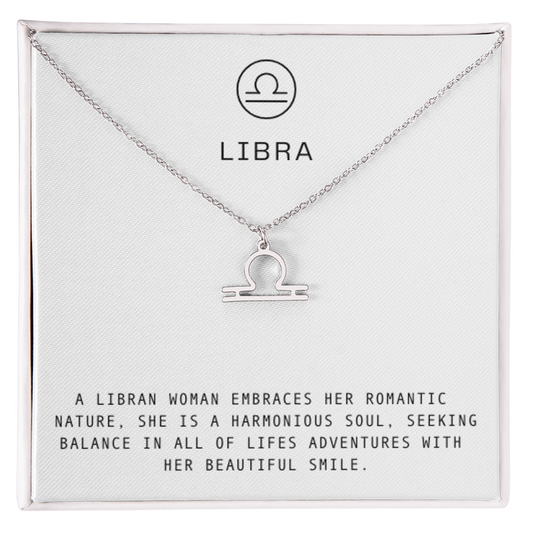 LIBRA WOMAN ZODIAC NECKLACE WITH MESSAGE CARD