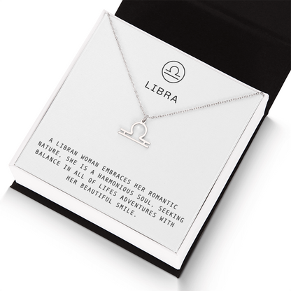 LIBRA WOMAN ZODIAC NECKLACE WITH MESSAGE CARD