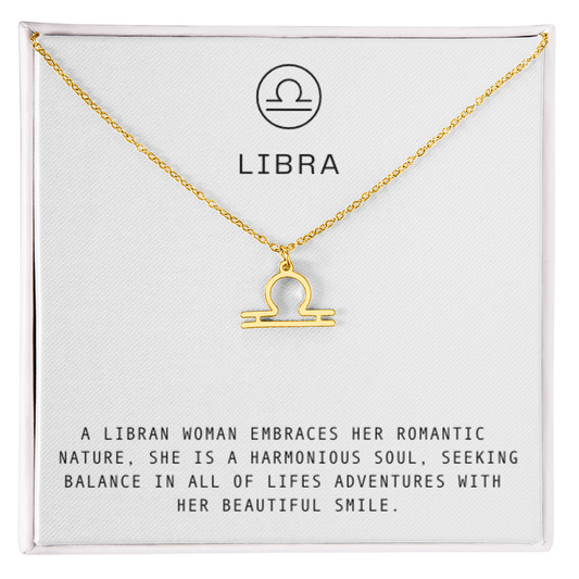 LIBRA WOMAN ZODIAC NECKLACE WITH MESSAGE CARD