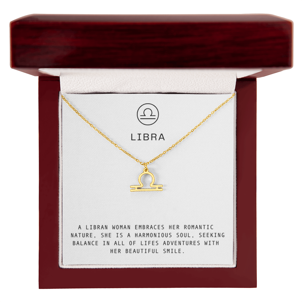 LIBRA WOMAN ZODIAC NECKLACE WITH MESSAGE CARD