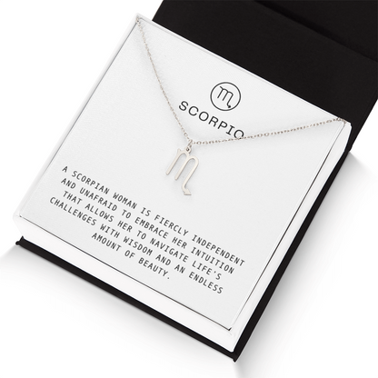 SCORPIO WOMAN ZODIAC NECKLACE WITH MESSAGE CARD