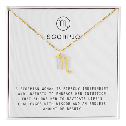 SCORPIO WOMAN ZODIAC NECKLACE WITH MESSAGE CARD