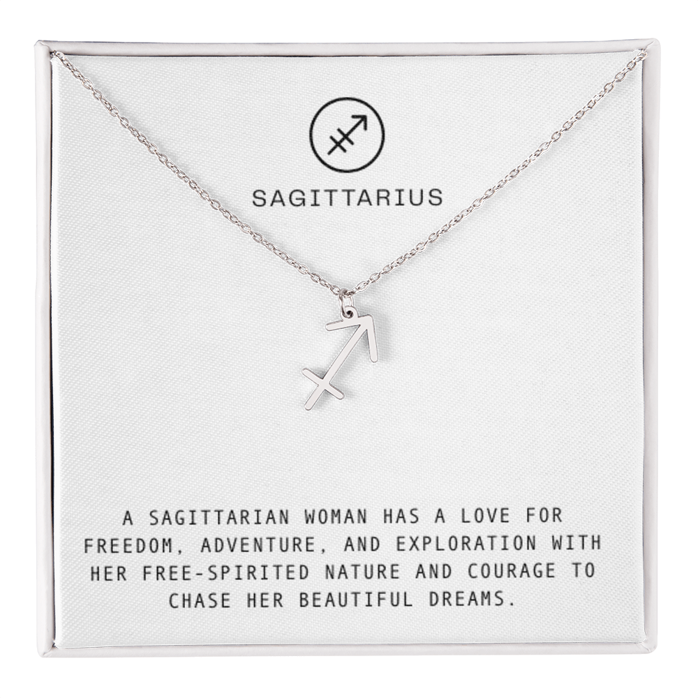 SAGITTARIUS WOMAN ZODIAC NECKLACE WITH MESSAGE CARD