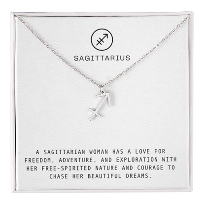 SAGITTARIUS WOMAN ZODIAC NECKLACE WITH MESSAGE CARD