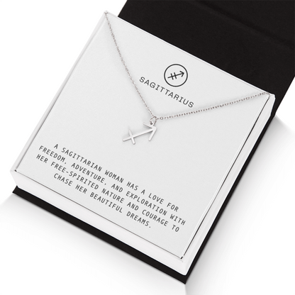 SAGITTARIUS WOMAN ZODIAC NECKLACE WITH MESSAGE CARD