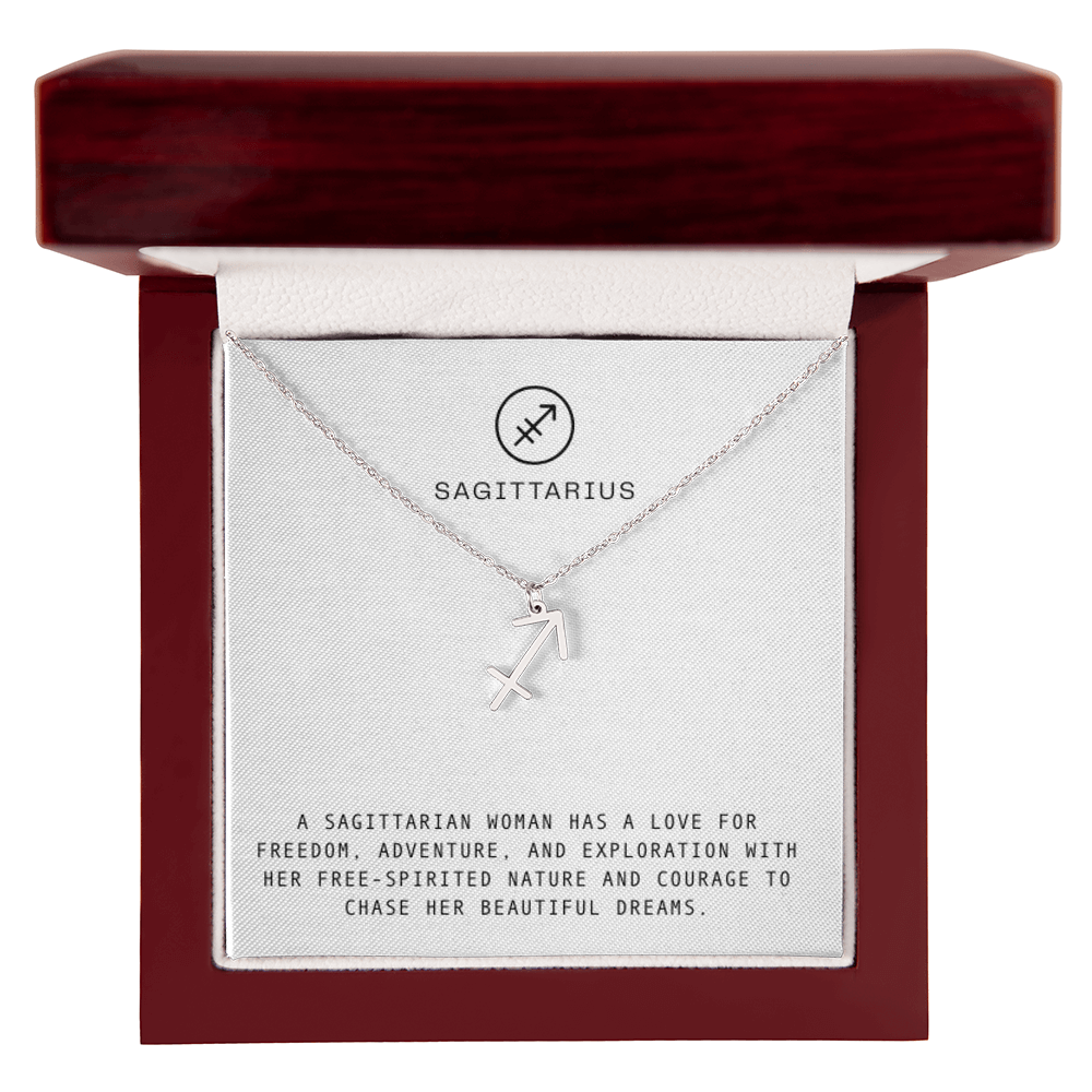 SAGITTARIUS WOMAN ZODIAC NECKLACE WITH MESSAGE CARD