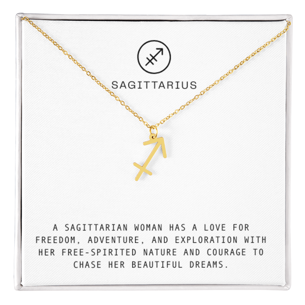 SAGITTARIUS WOMAN ZODIAC NECKLACE WITH MESSAGE CARD