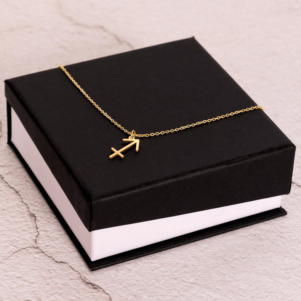 SAGITTARIUS WOMAN ZODIAC NECKLACE WITH MESSAGE CARD