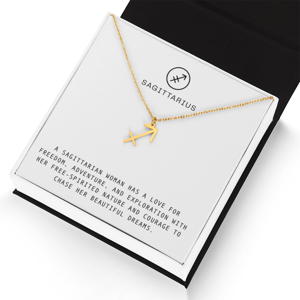 SAGITTARIUS WOMAN ZODIAC NECKLACE WITH MESSAGE CARD