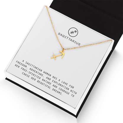 SAGITTARIUS WOMAN ZODIAC NECKLACE WITH MESSAGE CARD