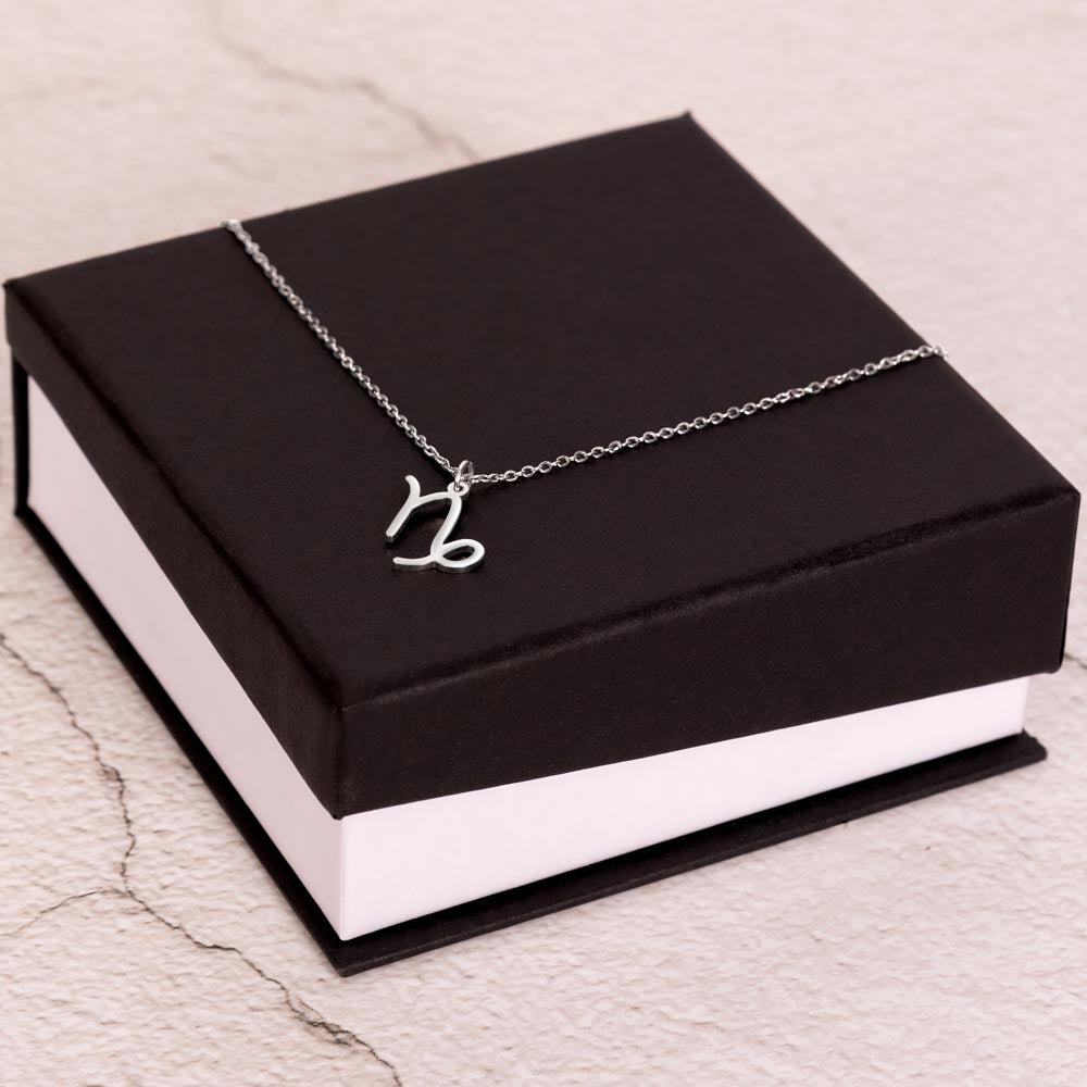 CAPRICORN WOMAN ZODIAC NECKLACE WITH MESSAGE CARD