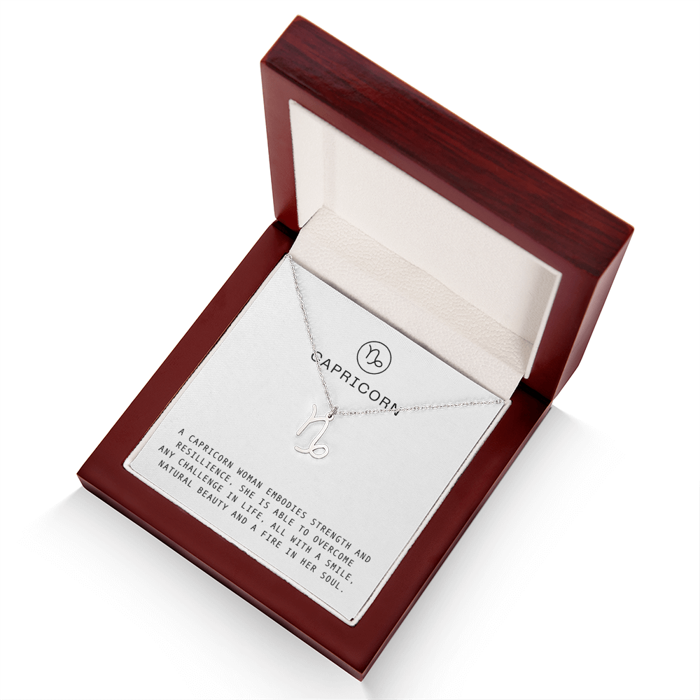 CAPRICORN WOMAN ZODIAC NECKLACE WITH MESSAGE CARD