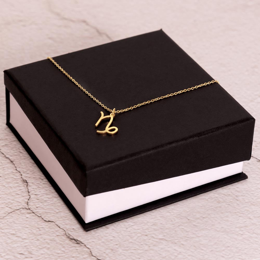 CAPRICORN WOMAN ZODIAC NECKLACE WITH MESSAGE CARD