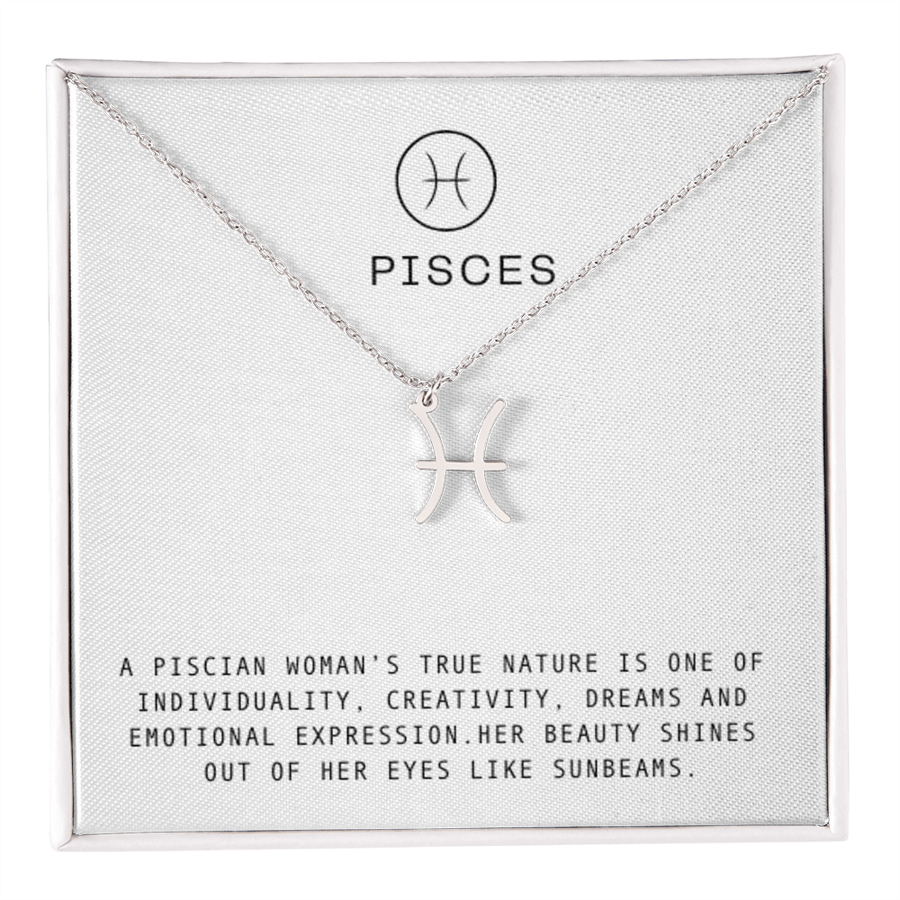 PISCES WOMAN ZODIAC NECKLACE WITH MESSAGE CARD