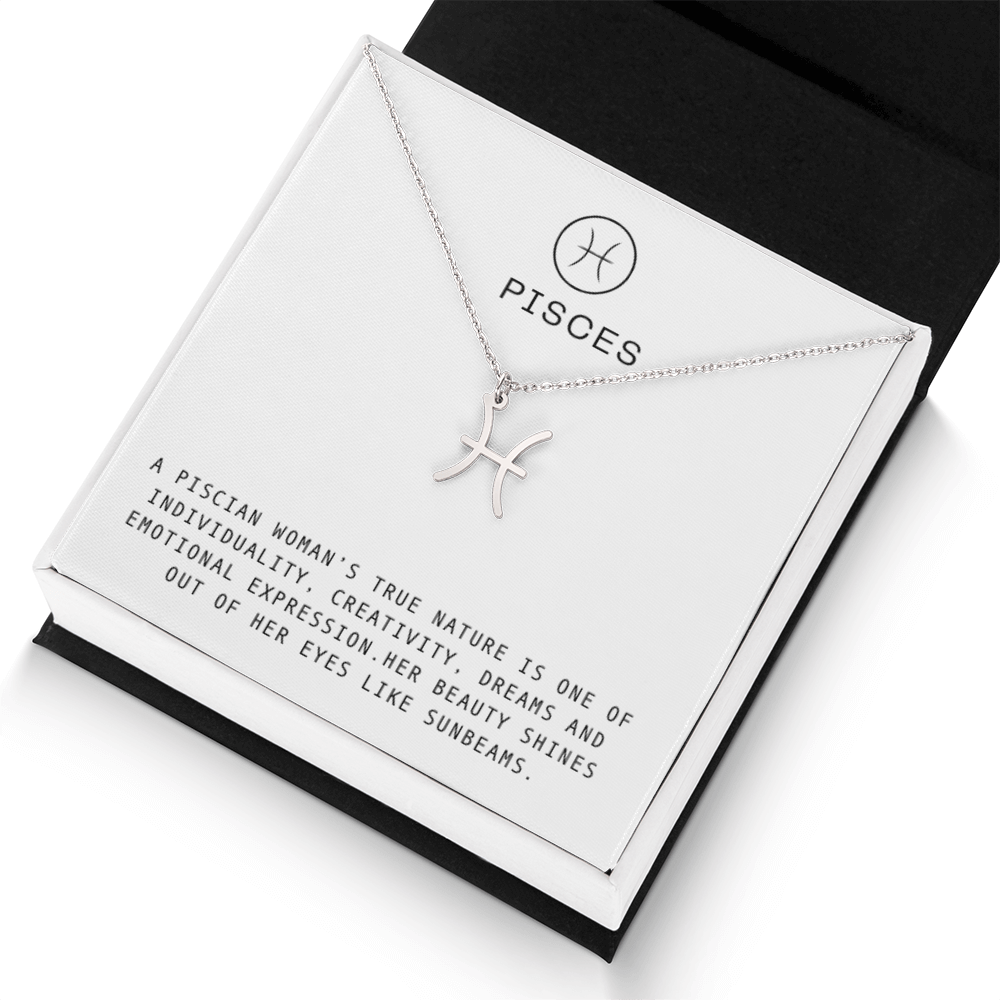 PISCES WOMAN ZODIAC NECKLACE WITH MESSAGE CARD