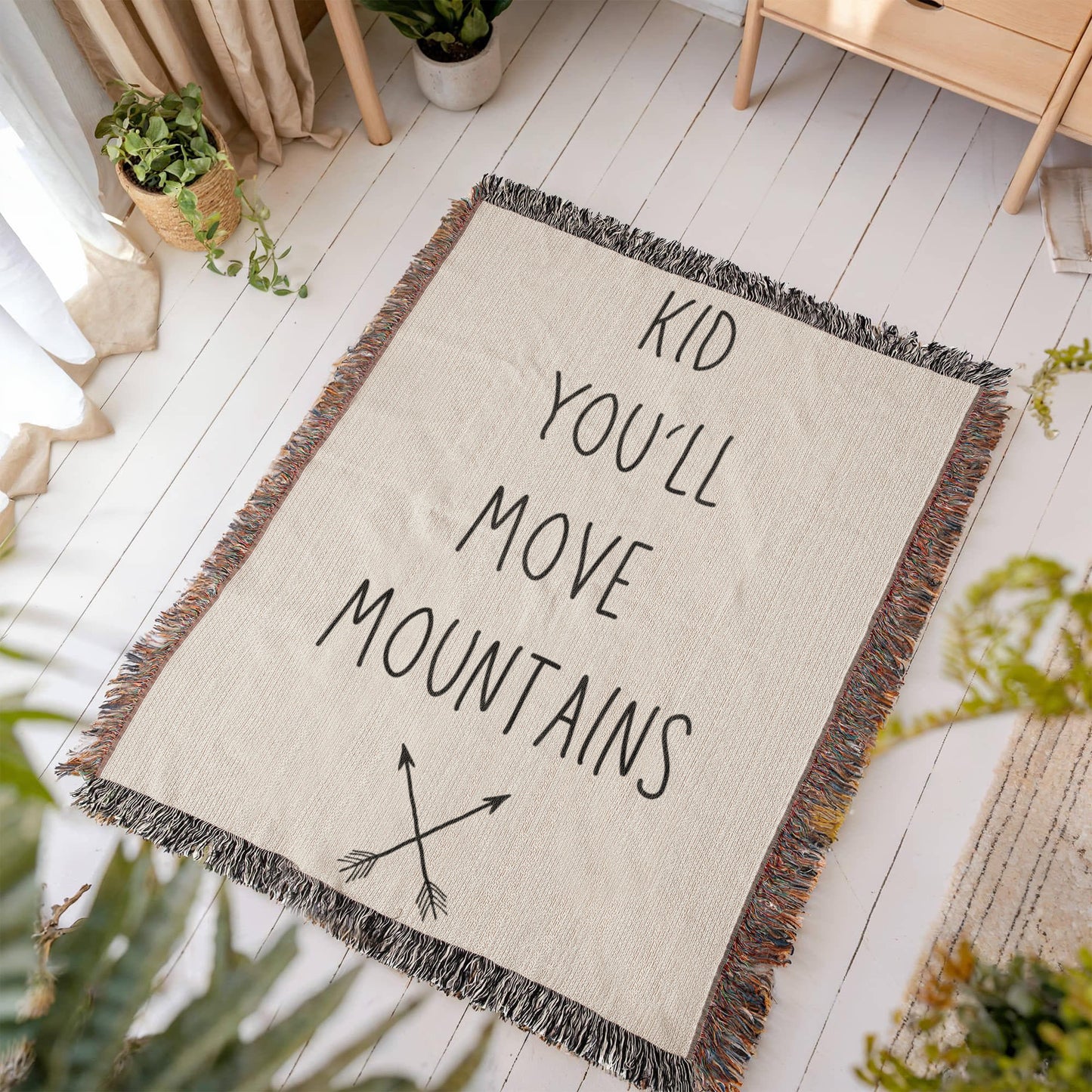 KID YOU'LL MOVE MOUNTAINS Heirloom Woven Blanket