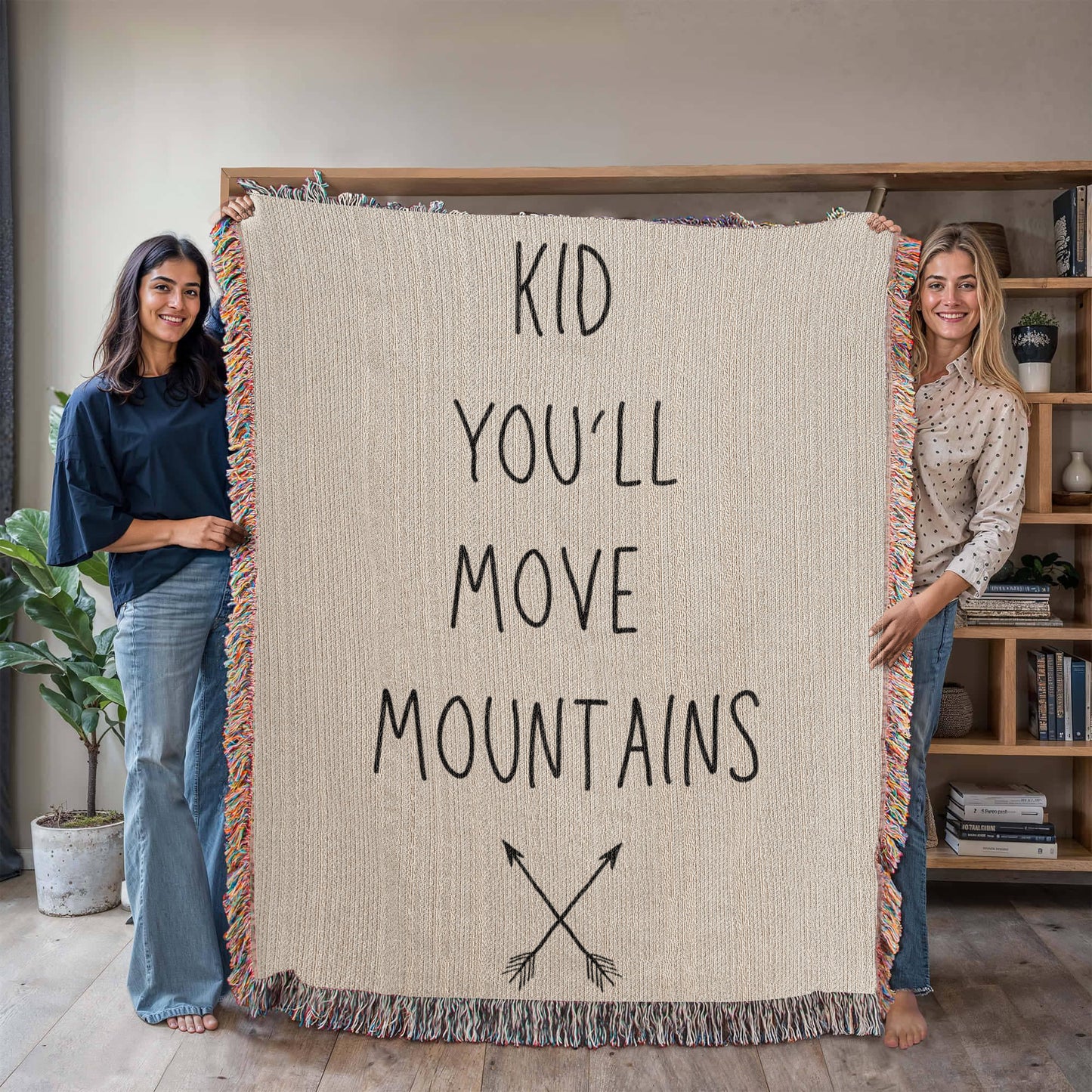 KID YOU'LL MOVE MOUNTAINS Heirloom Woven Blanket