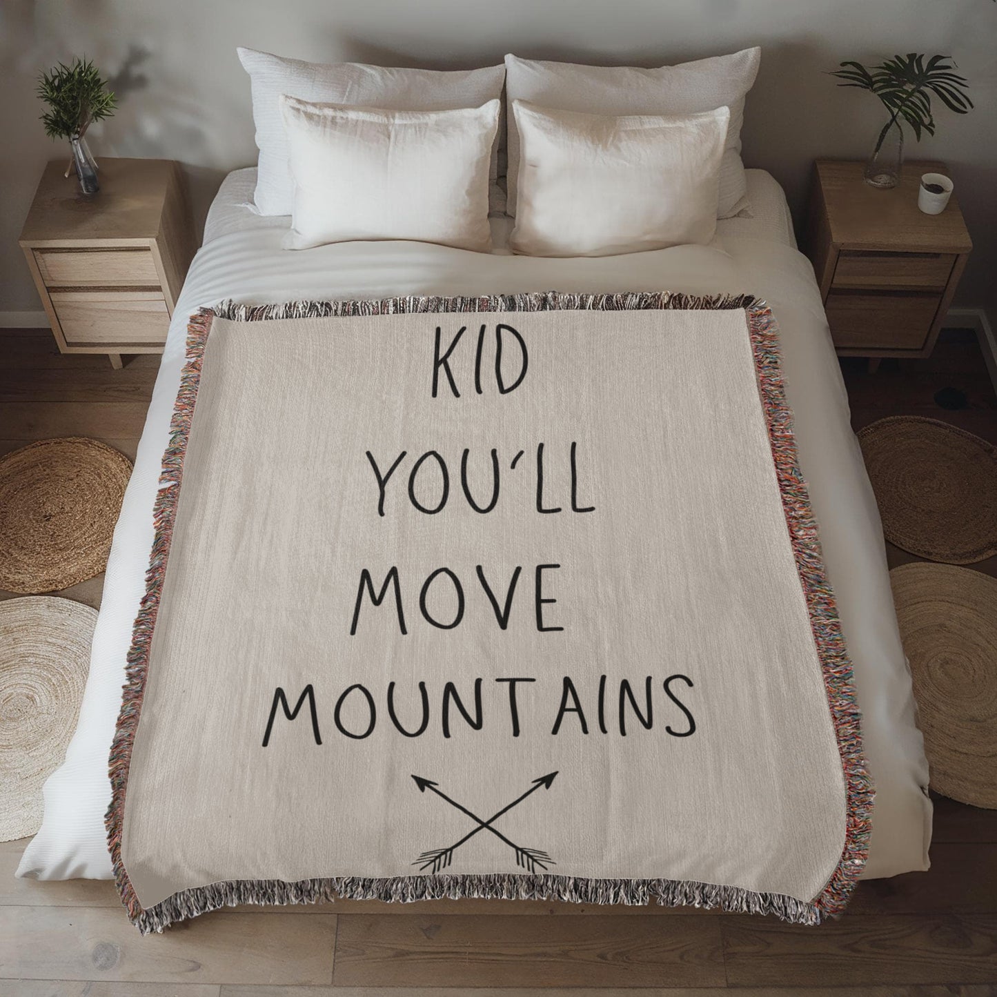 KID YOU'LL MOVE MOUNTAINS Heirloom Woven Blanket